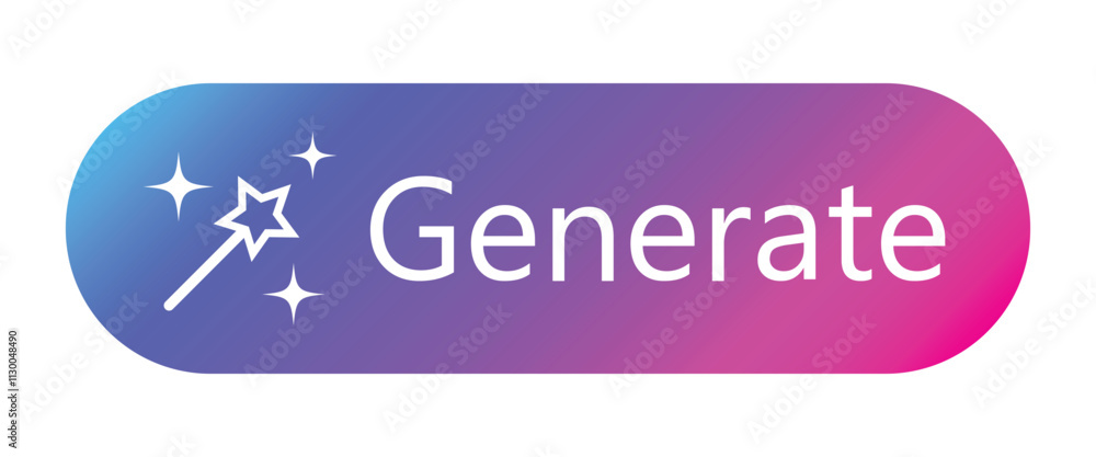 Poster generate button for ai service. generative artificial intelligence icon with star sparkle symbol for