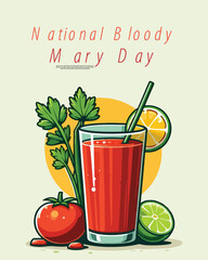 National bloddy mary day social media post banner template