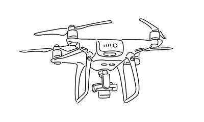 Obraz premium line art of drone illustration
