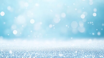 Ethereal Winter Wonderland Icy Blue Light and Sparkling Snowflakes at Dusk