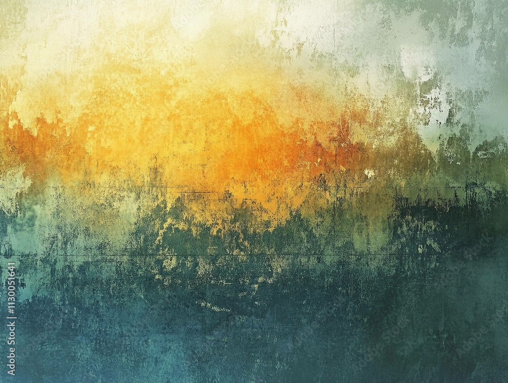 Aufkleber colorful abstract landscape with warm tones and cool shadows creating a tranquil atmosphere and harm