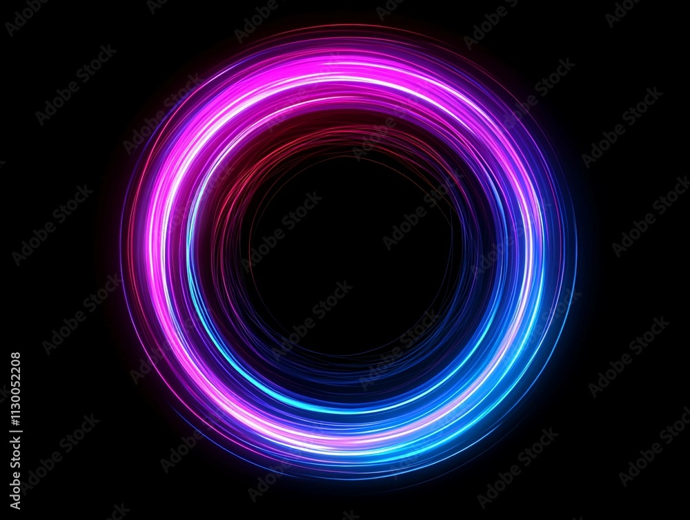 Poster vibrant circular patterns in neon colors create an electrifying visual experience in digital art. ge