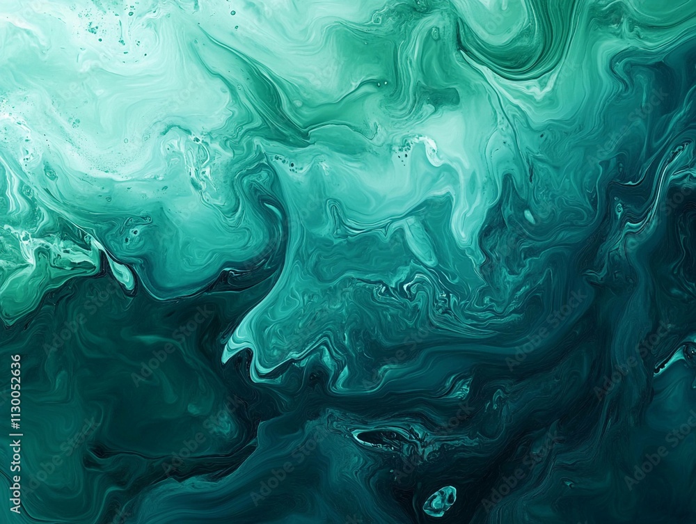 Aufkleber swirling patterns of green-blue ocean effects create a calming abstract display. generative ai