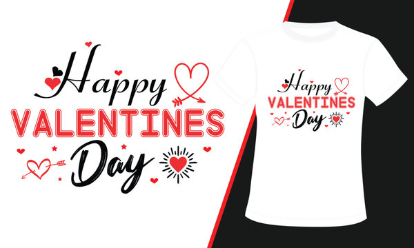 Happy Valentines Day Typography T-shirt Design, 14th February Typography tshirt design, Valentines Day T-shirt Design 2025, Love T-Shirt Design