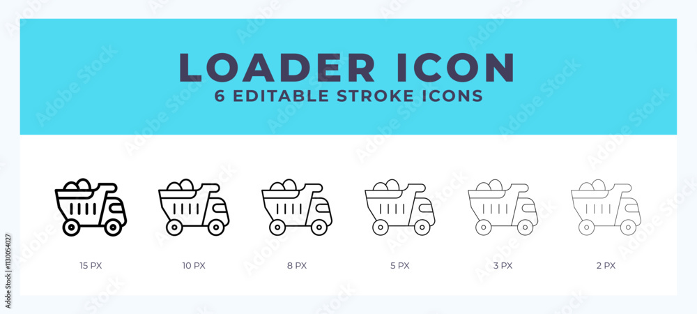 Poster loader icon set with different stroke. design elements for logo. vector illustration.