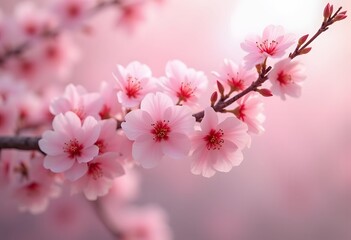 Fototapeta premium Soft focus Beautiful pink cherry blossom, Sakura flower at full bloom in Japan 