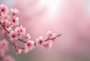 Fototapeta premium Soft focus Beautiful pink cherry blossom, Sakura flower at full bloom in Japan 