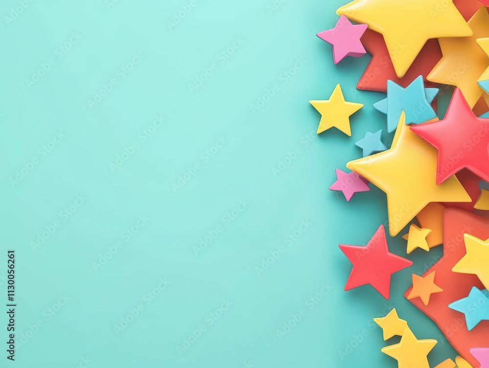 Aufkleber a vibrant visual of an app rating dashboard with colorful stars and animated approval ticks, pop art