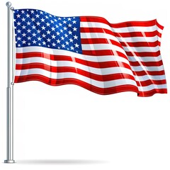 Fototapeta premium american flag isolated on white