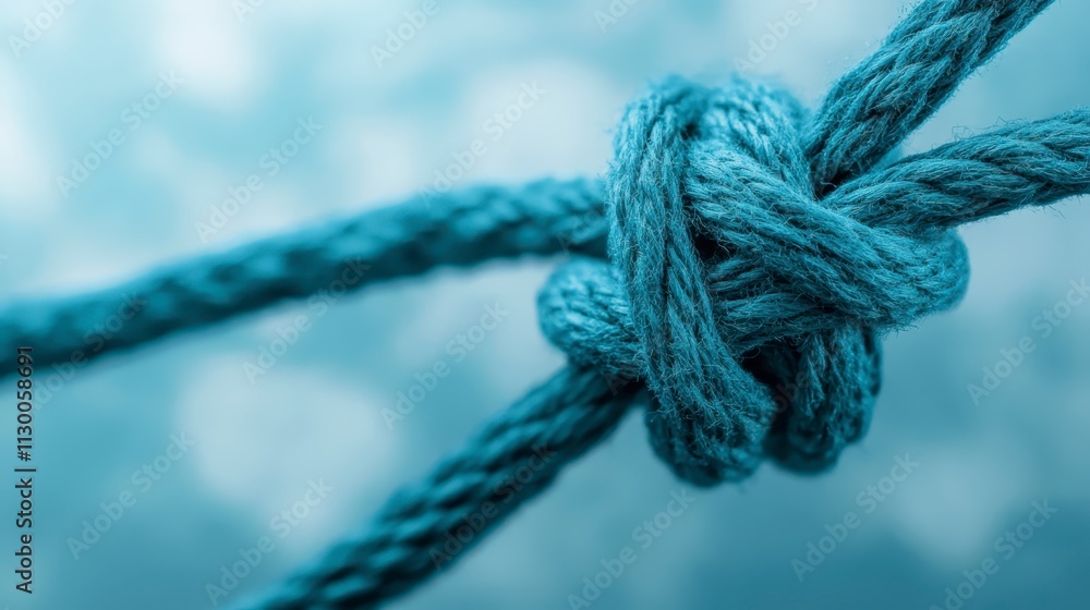 Aufkleber intertwined rope knot teamwork connection bond unity abstract background