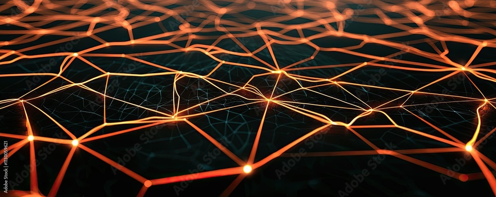 Poster map atlas idea. abstract digital network with glowing lines and nodes representing interconnected da