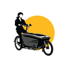 illustration of a bicycle cargo bike vector bike bicycle logo design
