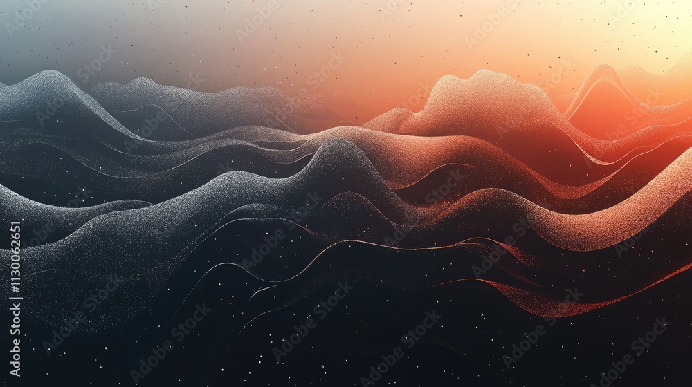 Poster stunning waves of soft hues blend seamlessly into a serene horizon, creating a mesmerizing visual ex