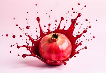 pomegranate with juice splash
