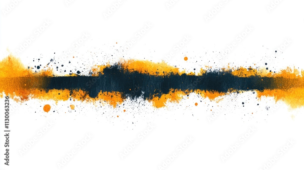 Aufkleber an energetic burst of orange and navy paint harmonizes with splashes of color, creating a dynamic ab