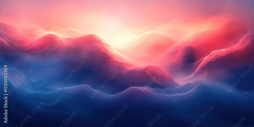 Poster blue red gradient abstract background with ethereal lighting and texture for digital design