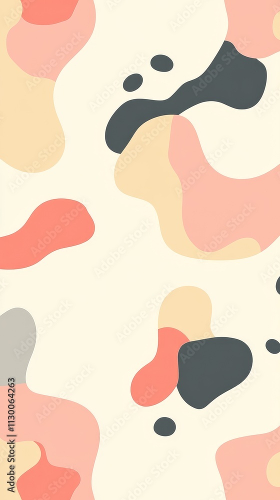 Poster softly blended shapes in warm tones create an inviting and contemporary backdrop ideal for inspirati