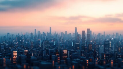 Fototapeta premium Futuristic cityscape illuminated by renewable energy grids, power technology, innovative urban solutions