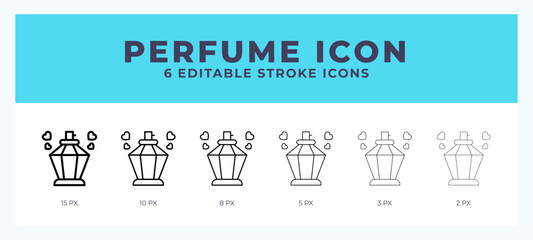 Perfume icon. Regular line. Thin line. Bold line. Vector illustration.