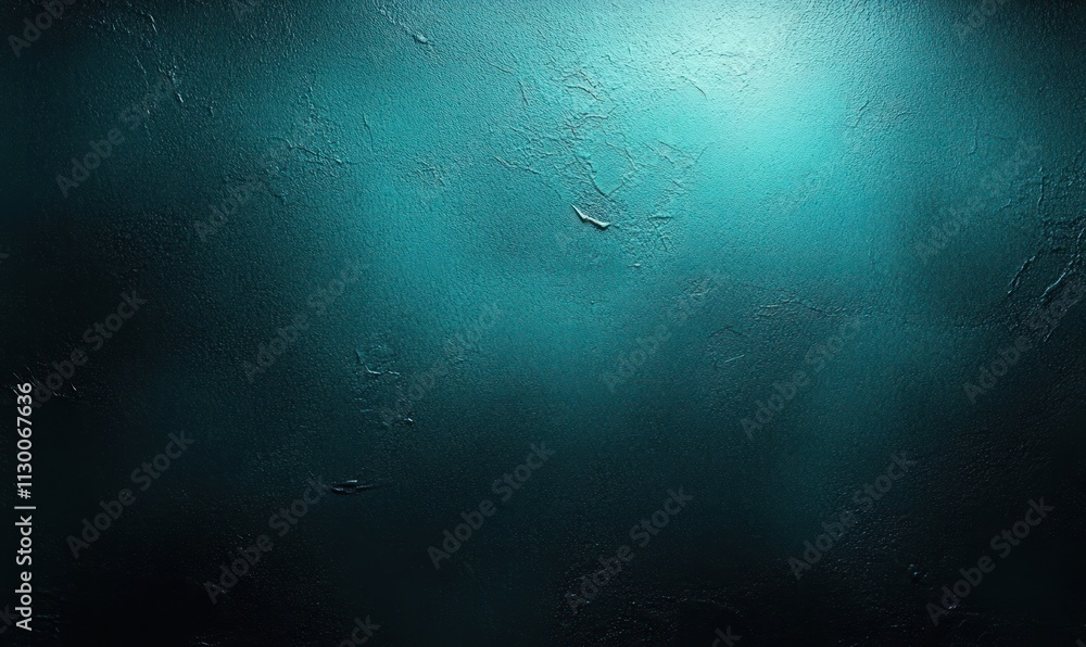 Poster deep teal and black gradient abstract art with soft texture and ambient light