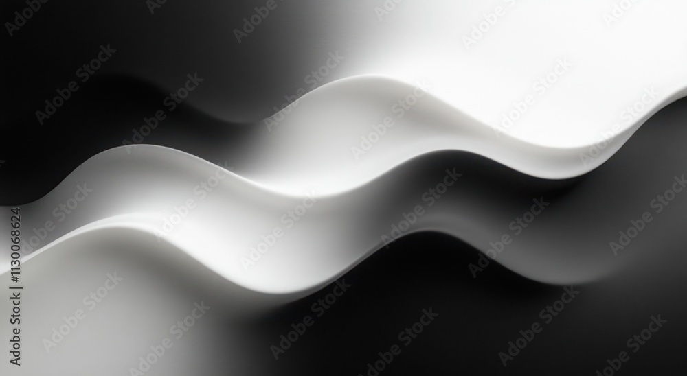 Poster minimalist black and white abstract design with soft gradients and light contrasts