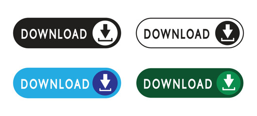 Fototapeta premium download icon set, download icon with download tex, save file icon, download files icon, arrow download symbol, download button for app, ui and website, vector illustration on transparent background