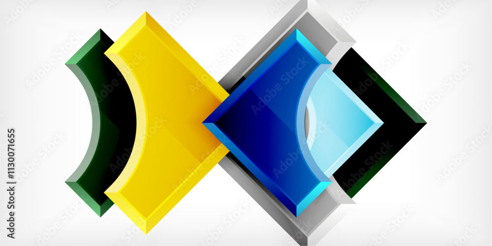 Poster Geometric design abstract background - circles and triangles