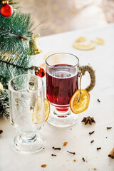 mulled wine on the Christmas table