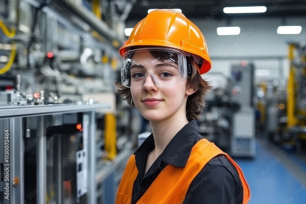 Poster front view of a technician or mechanical engineer wearing