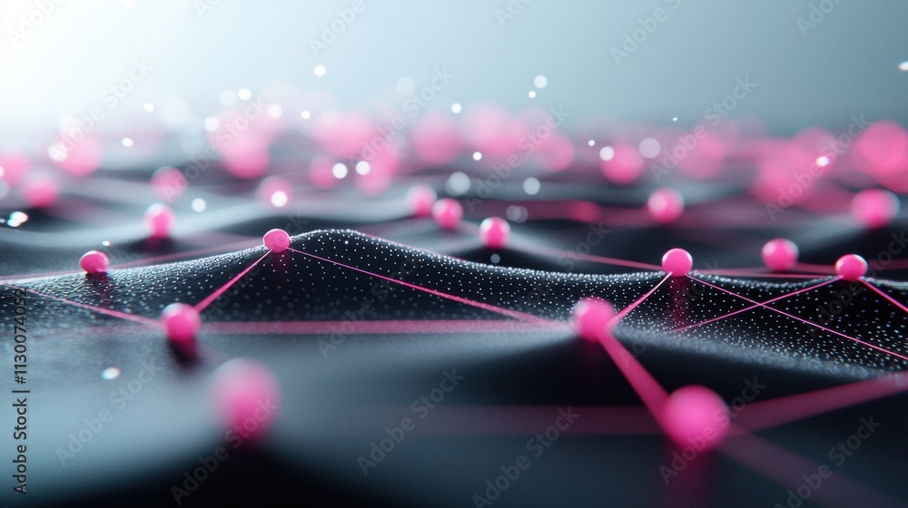 Poster abstract network patterns futuristic network pattern with holographic elements and glowing nodes, re