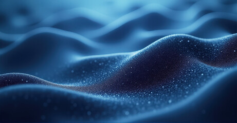 Wallpaper with abstract background, deep blue waves of sand and particles