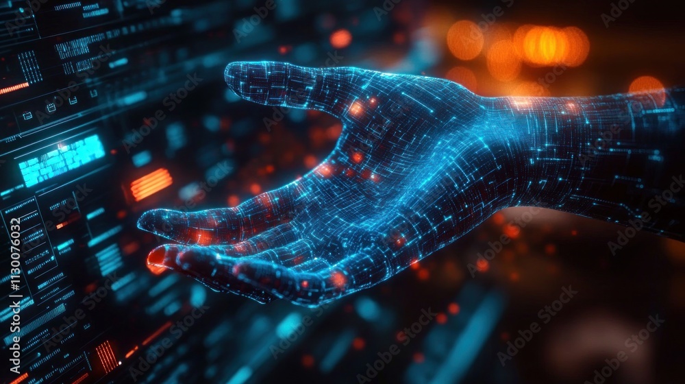 Aufkleber cyber attack hacking hand intruding digital screen representing vulnerability and data breach threat