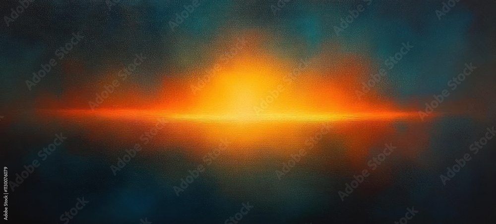 Poster abstract glowing gradient background with orange and blue hues on dark grainy texture for modern des