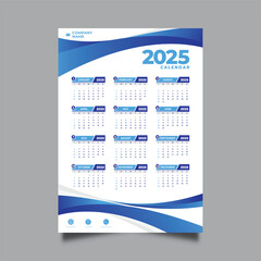 Calendar business template 2025.full page calendar layout in business style design