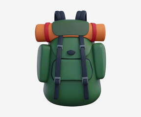 Camping Backpack 3D Illustration