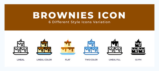 Naklejka premium Brownies icon for websites and apps. vector illustration