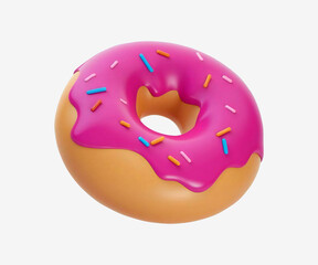 Delicious Donut 3D Illustration icon design