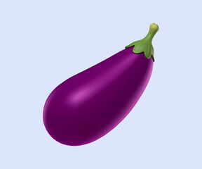 Eggplant Vegetable 3D Illustration icon design