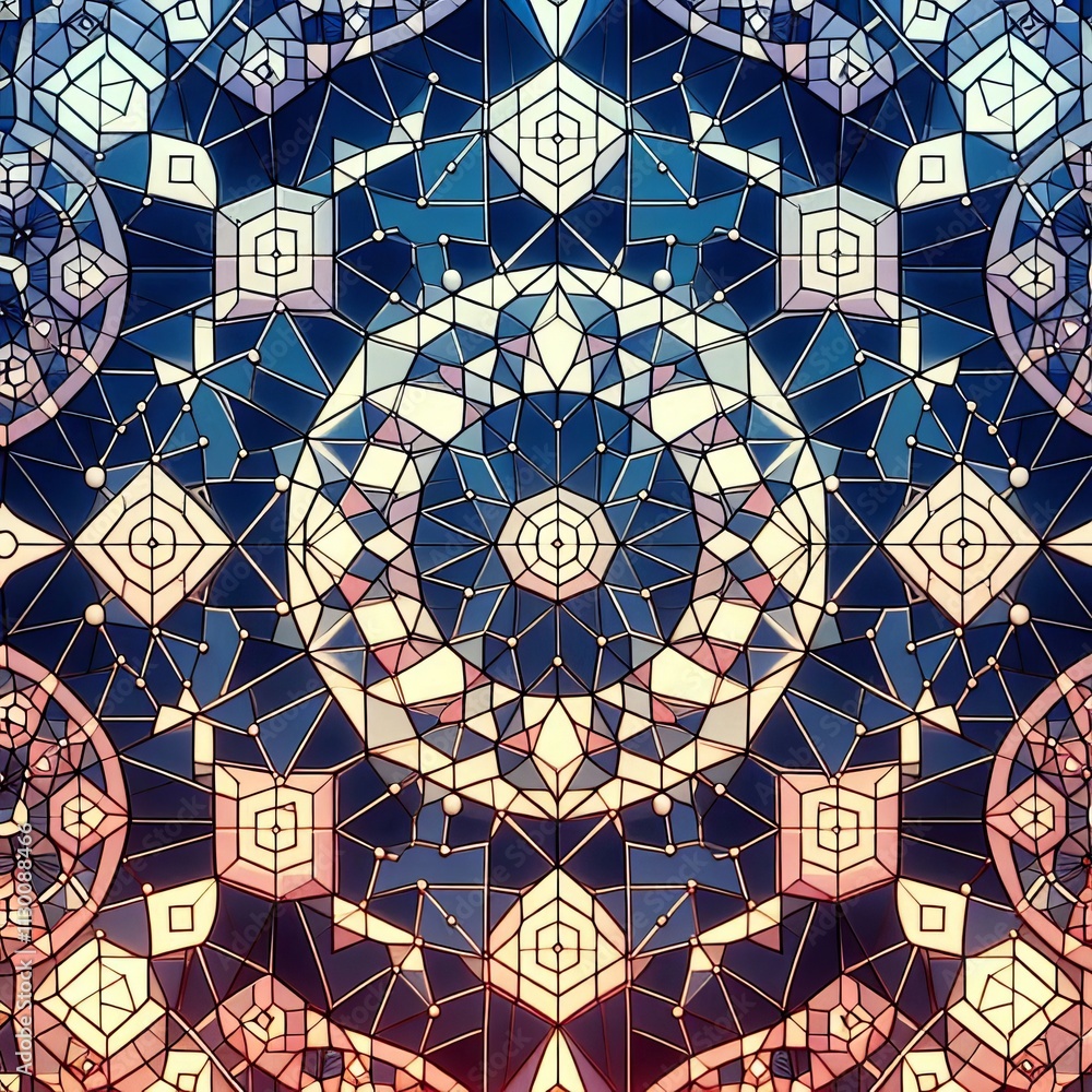 Poster tessellation hologram repeating patterns of geometric shapes fit