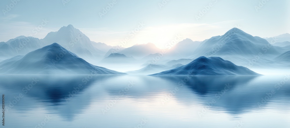 Aufkleber minimalist abstract gradient background with soft textures and monochromatic tones