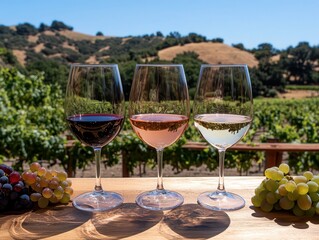 Vineyard Wine Tasting Red, Ros, White Wine Glasses