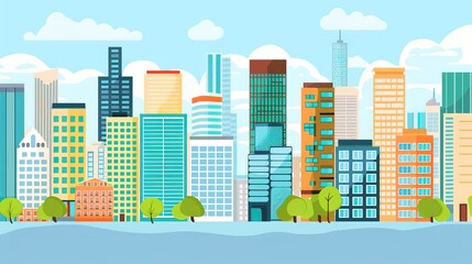 Obraz premium Background Business City Technological Development