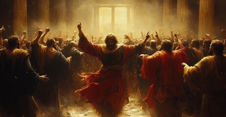 Sermon of St. Paul the Apostle in Forl&igrave; Cathedral Italian Renaissance Painting