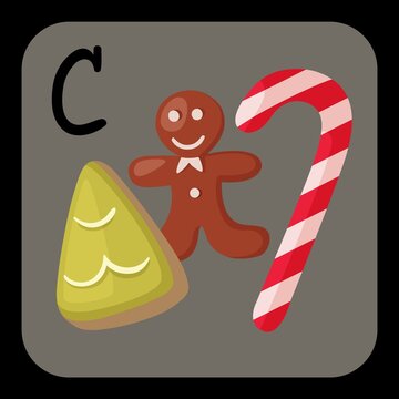 recommend clip art: sweets alphabet letter c vector illustration