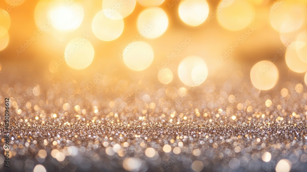 Aufkleber bokeh background features sparkling golden lights blending into a soft gradient, creating a festive 