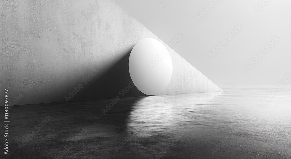 Poster minimalistic black and white abstract design with soft gradients and light contrasts