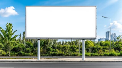 Fototapeta premium Modern Billboard Mockup with Minimalist Design in Contemporary Office Setting, Copy Space for Text.. 3D rendering