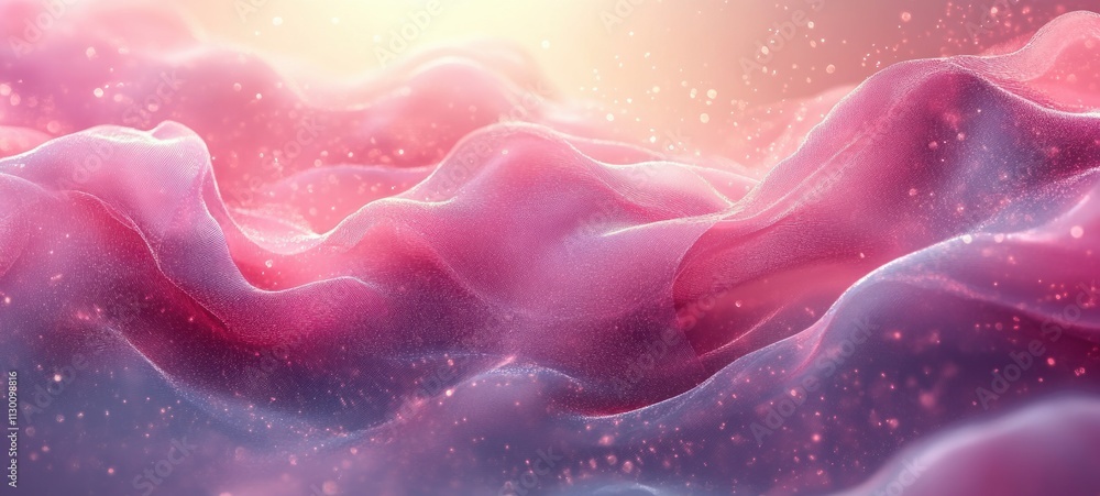 Aufkleber Abstract Gradient Background in Soft Pink and White Tones with Blurred Ethereal Light Effect and Copy Space