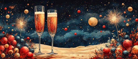 Celebratory Toast in an Astronomical Wonderland