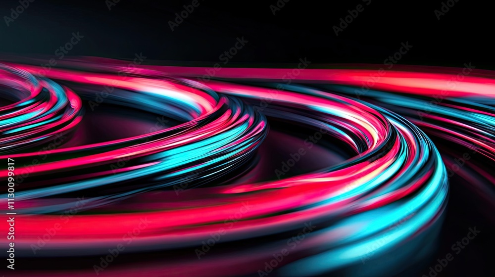 Poster Dynamic abstract lines swirl in vibrant colors, creating a captivating visual experience.